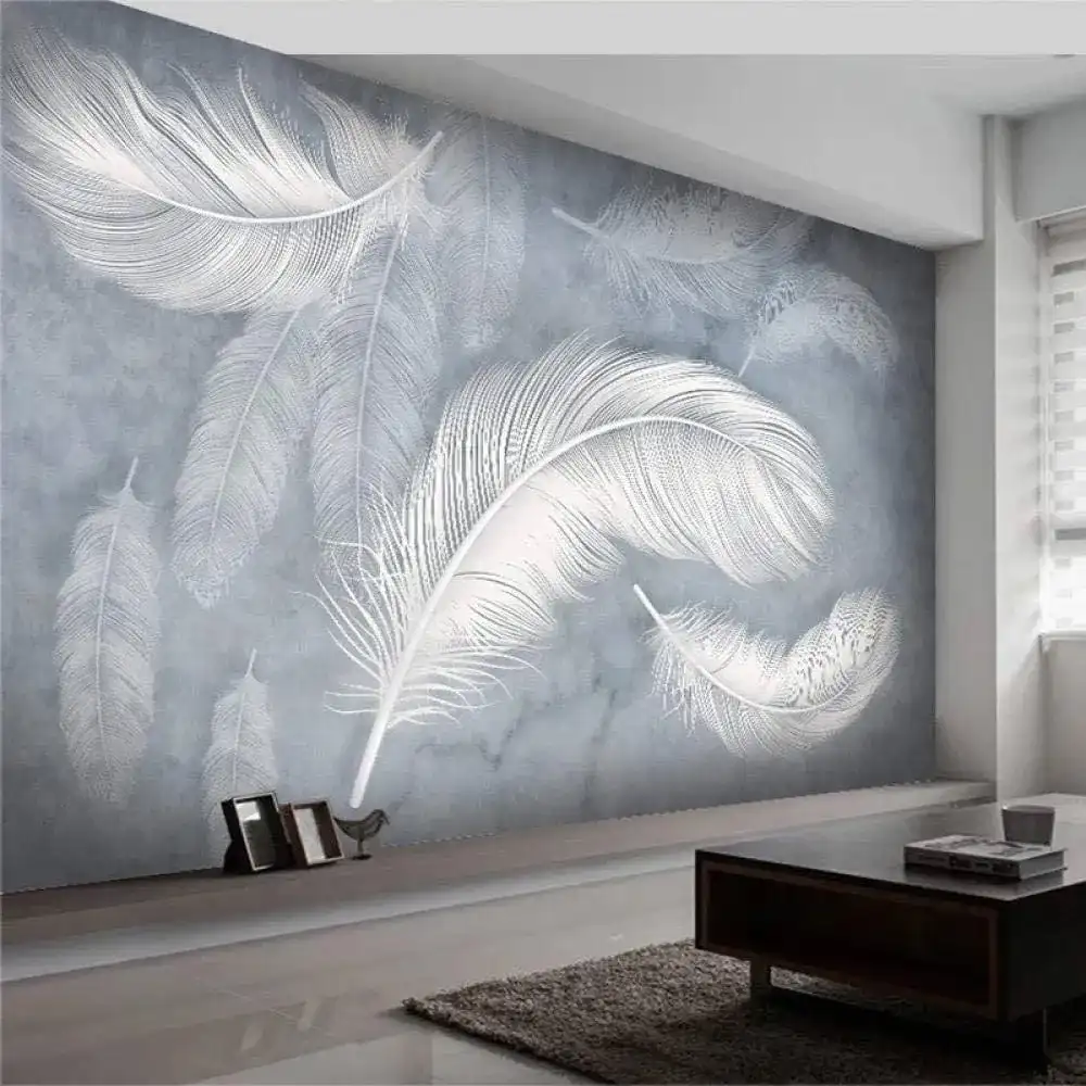 Custom mural wallpaper design transforming a feature wall in a Dubai luxury villa