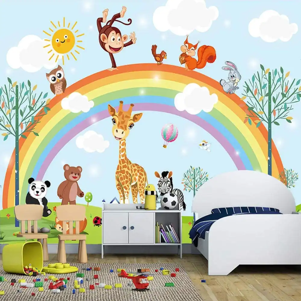 Luxury wildlife animal wallpaper design displayed in a modern Dubai interior