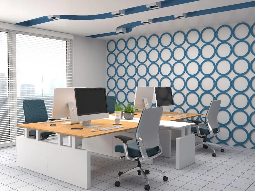 Professional office wallpaper design for corporate space in Dubai