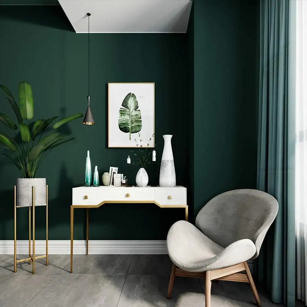 Solid color plain wallcovering installed in a luxury Dubai interior space