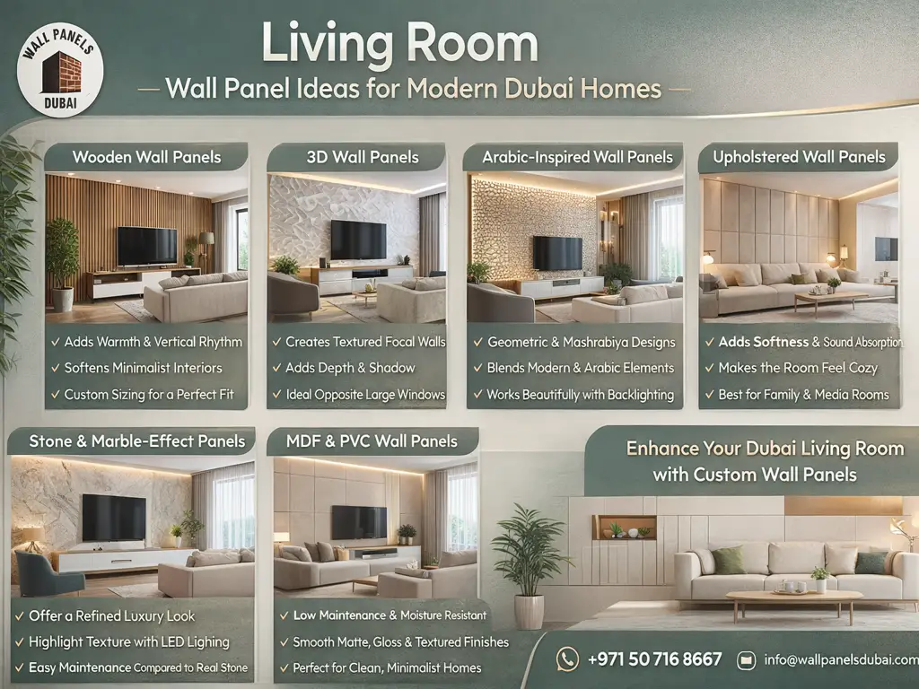 Living Room Wall Panel Ideas for Modern Dubai Homes