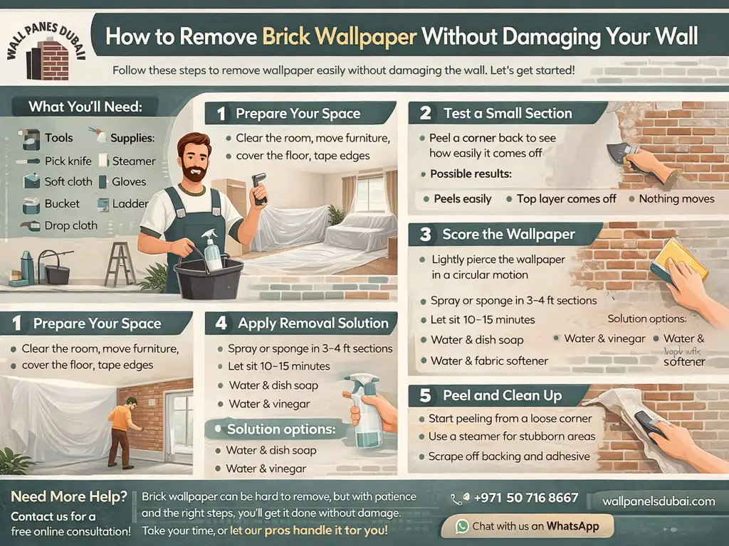 How To Remove Brick Wallpaper Without Damaging Your Wall