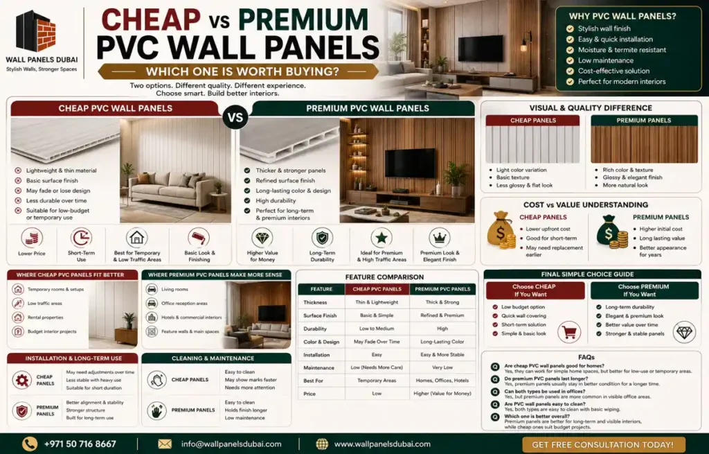 Cheap vs Premium PVC Wall Panels services in dubai
