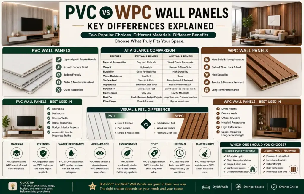 PVC vs WPC Wall Panels – Key Differences Explained